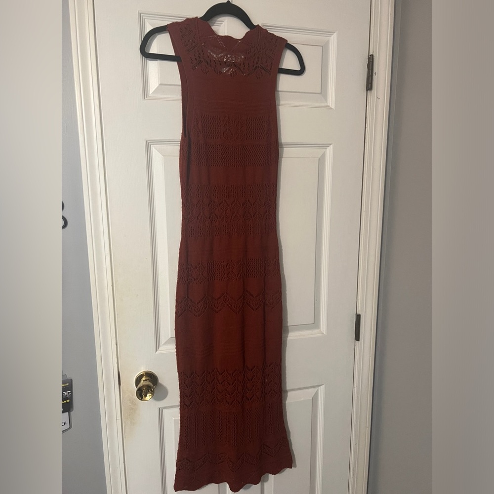 Anthropologie crochet maxi dress size xs